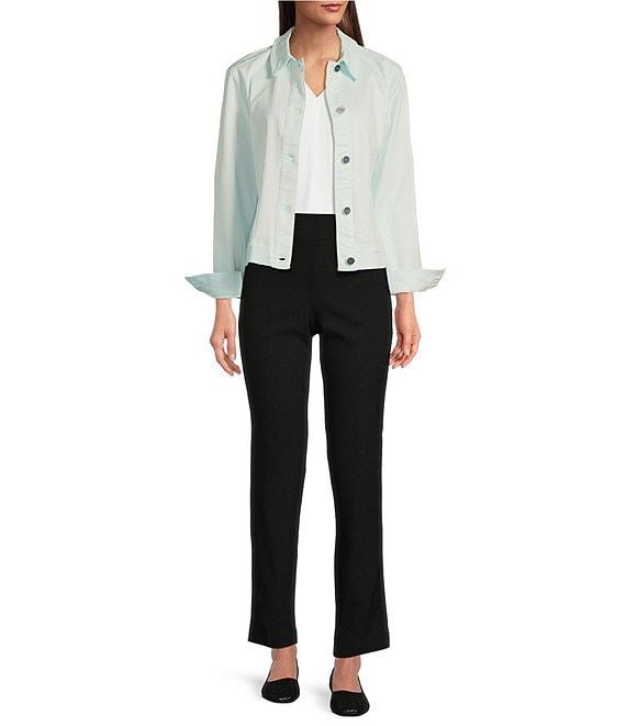 Jones New York Point Collar Patch Pocket Denim Jacket Product Image