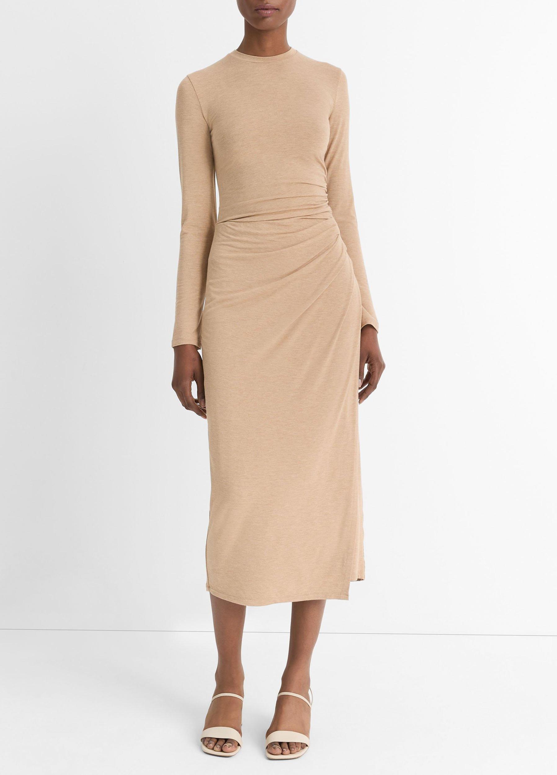 Side-Drape Jersey Midi Skirt Product Image