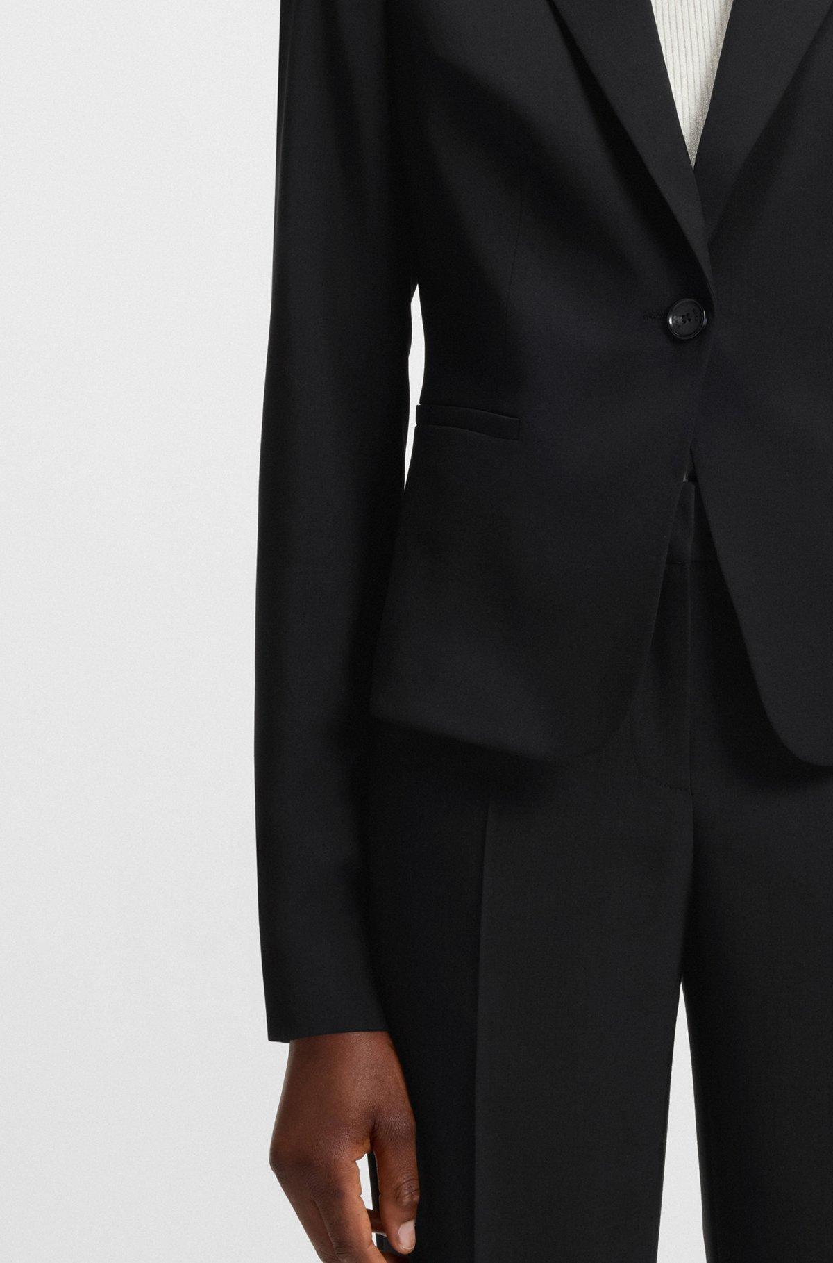 BOSS - Regular-fit blazer in Italian virgin wool - Black Product Image