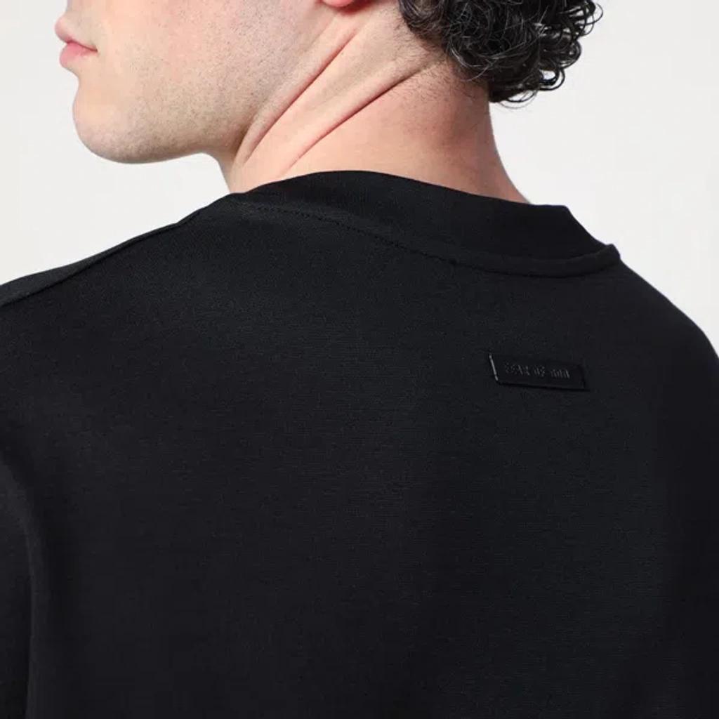 FEAR OF GOD Mens Black Logo-print Relaxed-fit Stretch-woven T-shirt Product Image