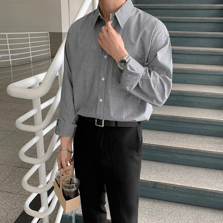 RT No. 4271 STRIPED COLLAR SHIRT Product Image