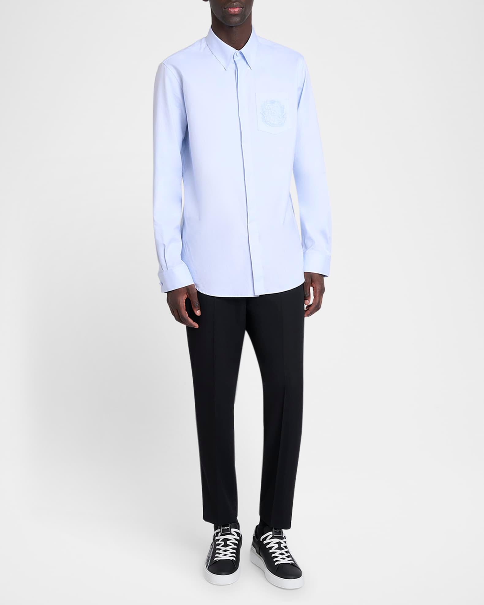 Men's Emblem-Pocket Cotton Sport Shirt Product Image