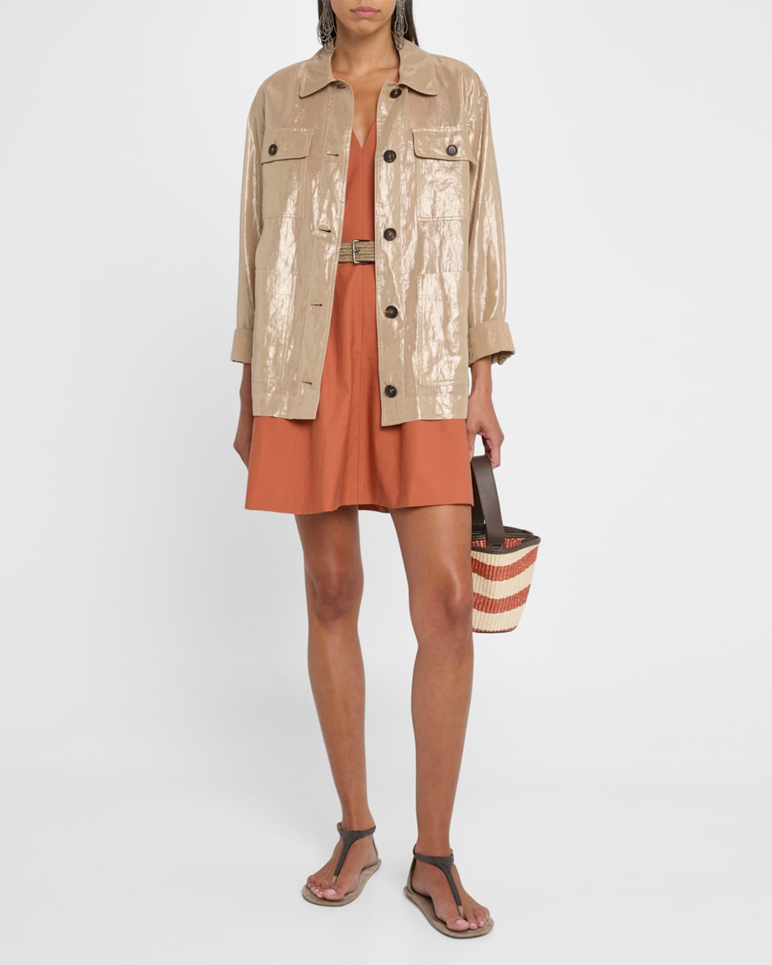 Sleeveless Belted Cotton Mini Dress Product Image