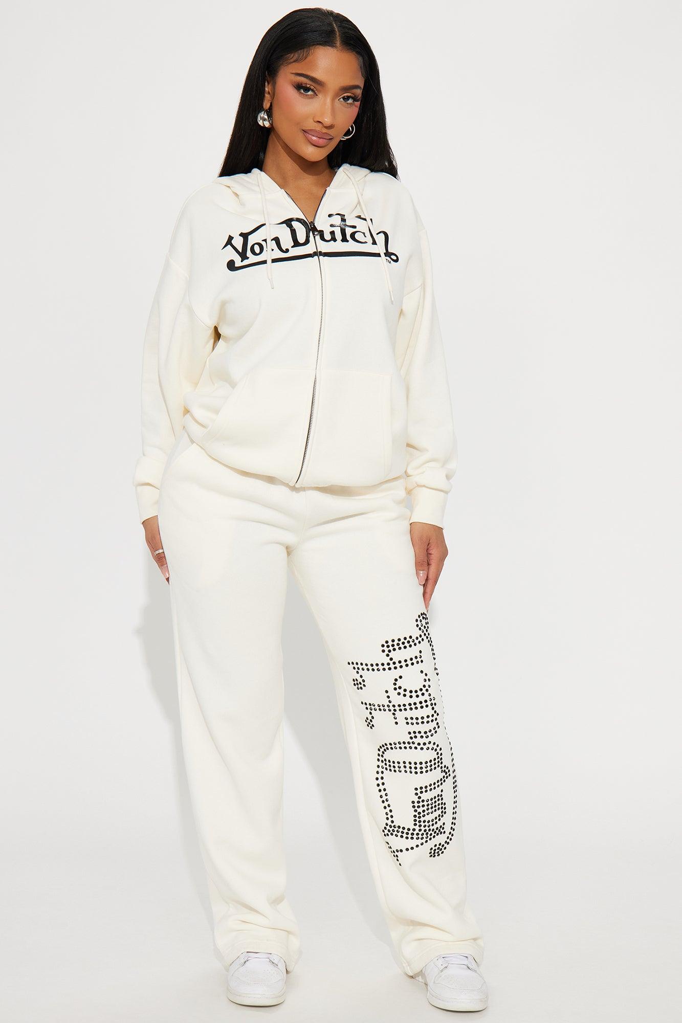 Von Dutch Classic Zip Front Hoodie - Off White Product Image