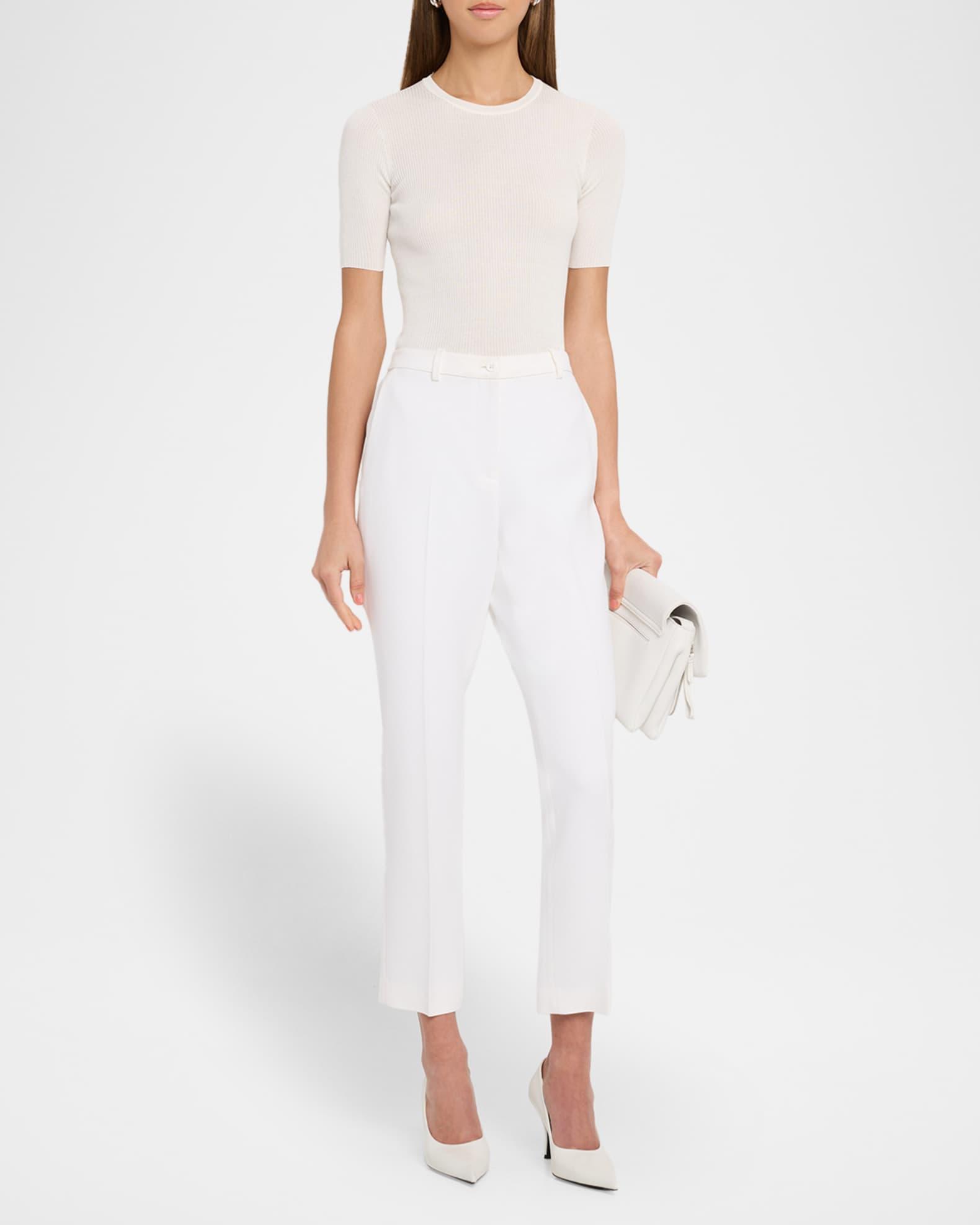 Ribbed Seamless Crewneck Sweater Product Image