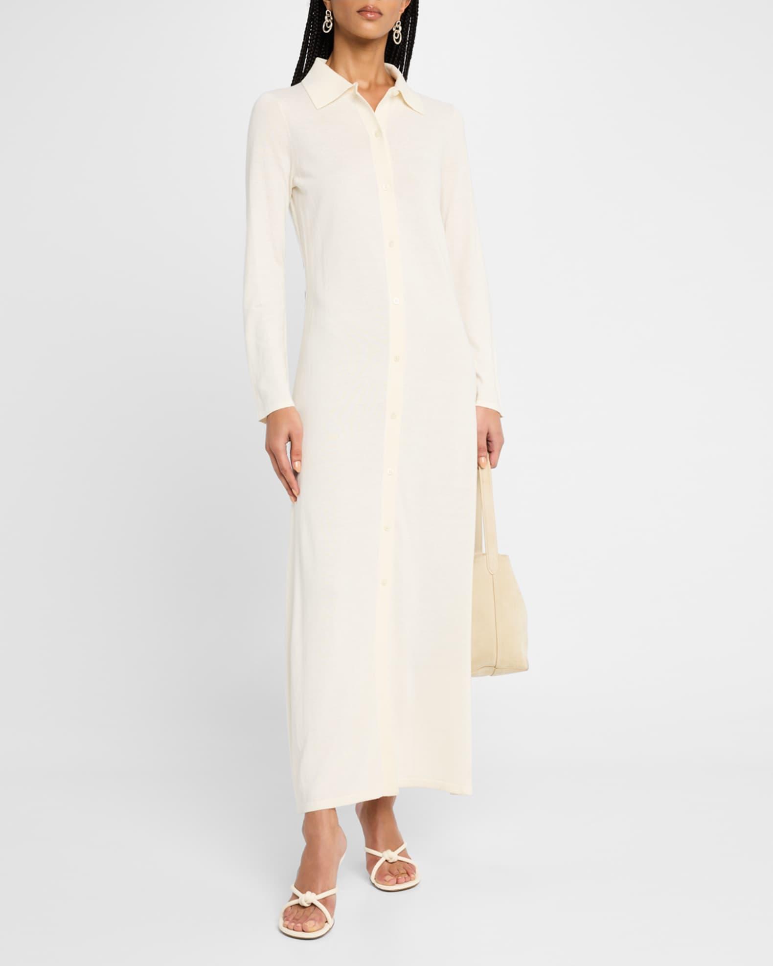 Showtime Silk-Linen Maxi Shirtdress Product Image