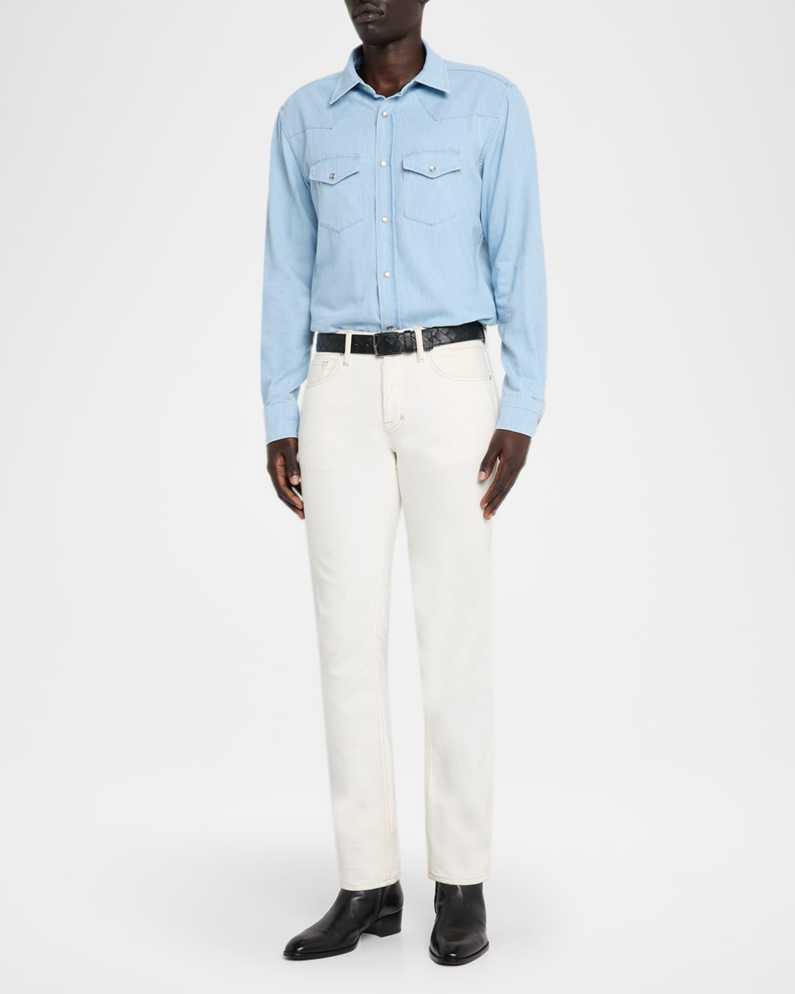 Men's Chambray Slim Fit Snap-Front Western Shirt Product Image