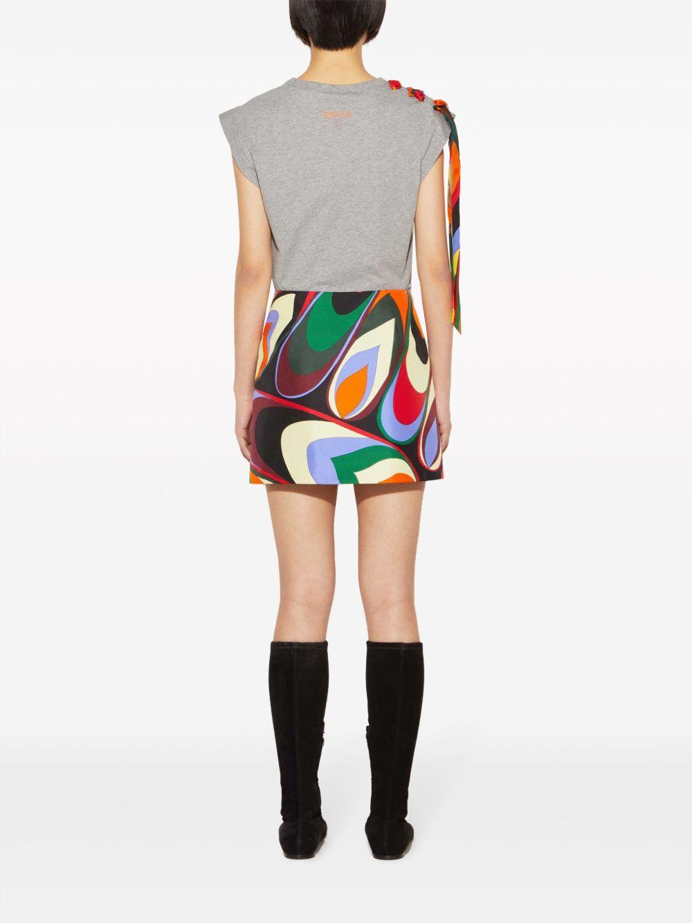 stripe-detailing cotton T-shirt  Product Image