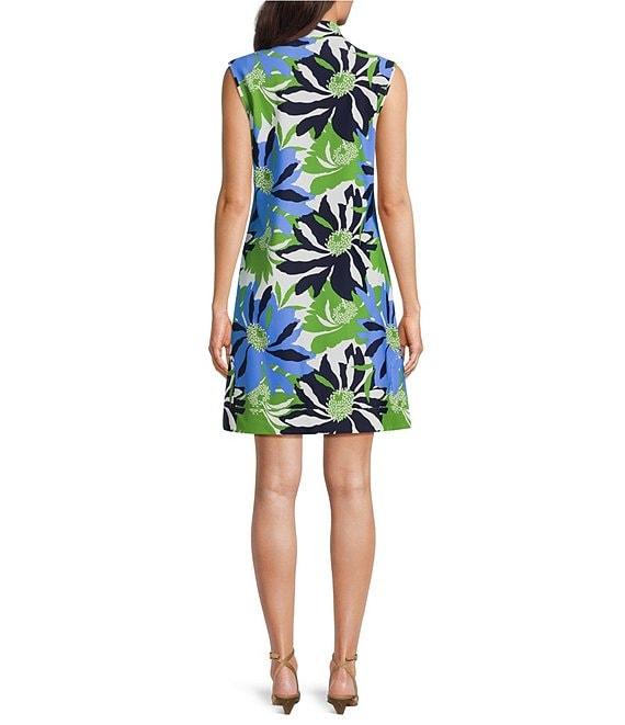 Jude Connally Kristen Wild Blossom Print Jude Cloth Stretch Knit Mandarin Collar Sleeveless Dress Product Image