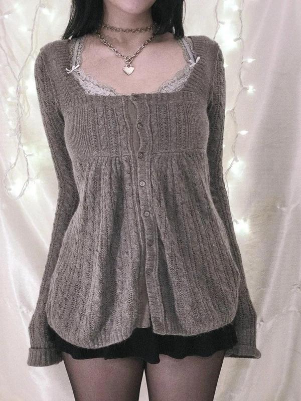 Vintage Button Knitted Cardigan Product Image