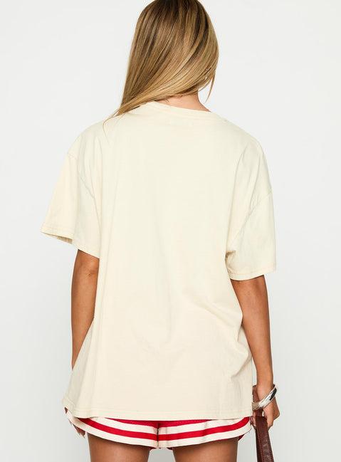 Born To Live Wild Graphic Top White Product Image