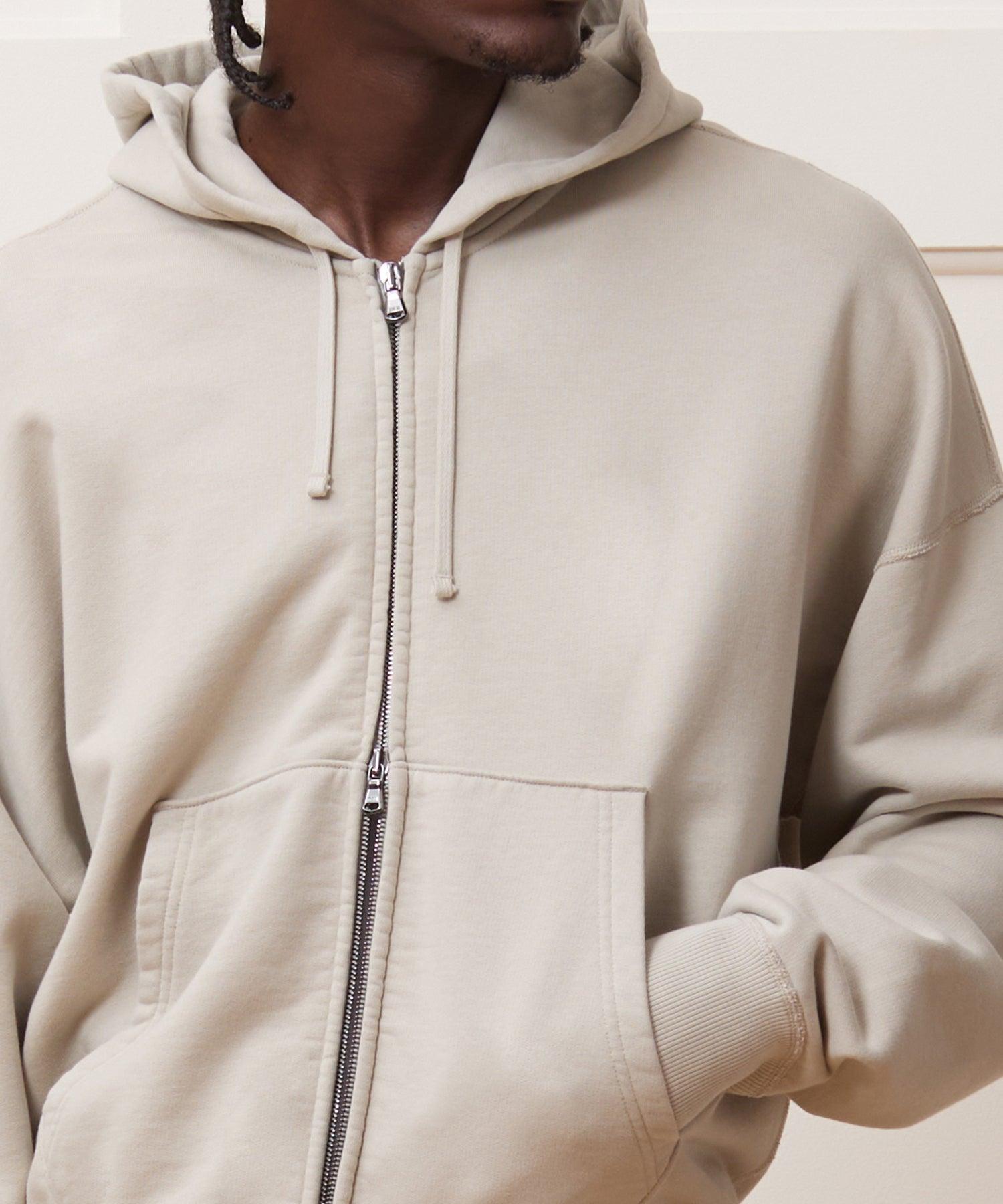 Relaxed Portuguese Terry Full-Zip Hoodie Product Image
