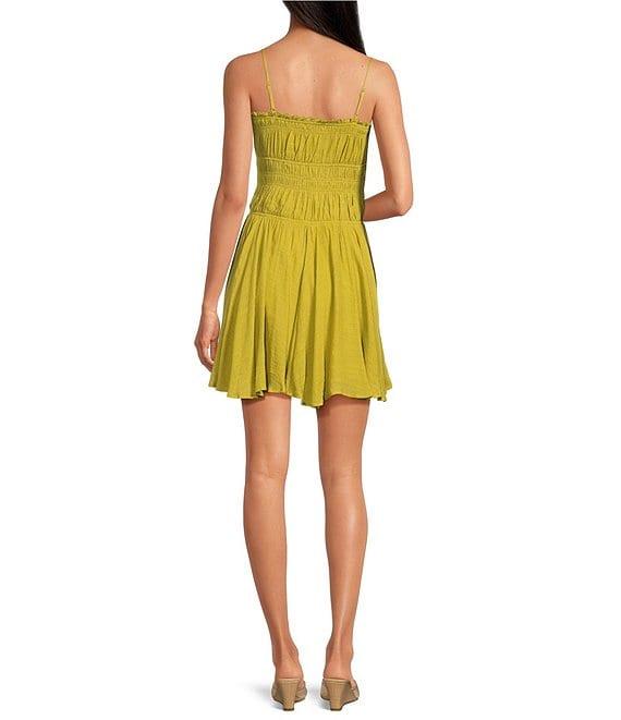 Lucy Paris Malvina Square Neck Sleeveless Smocked Bodice Mini Dress Product Image