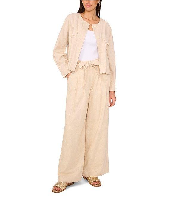 Vince Camuto Linen Wide Leg Tie Waist Pants Product Image