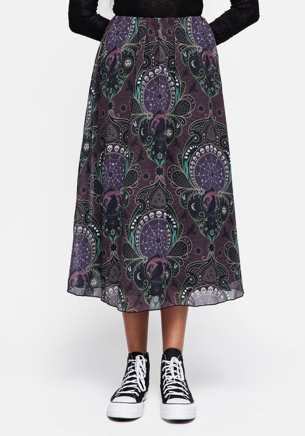 Clarette Chiffon Layered Midi Skirt Product Image