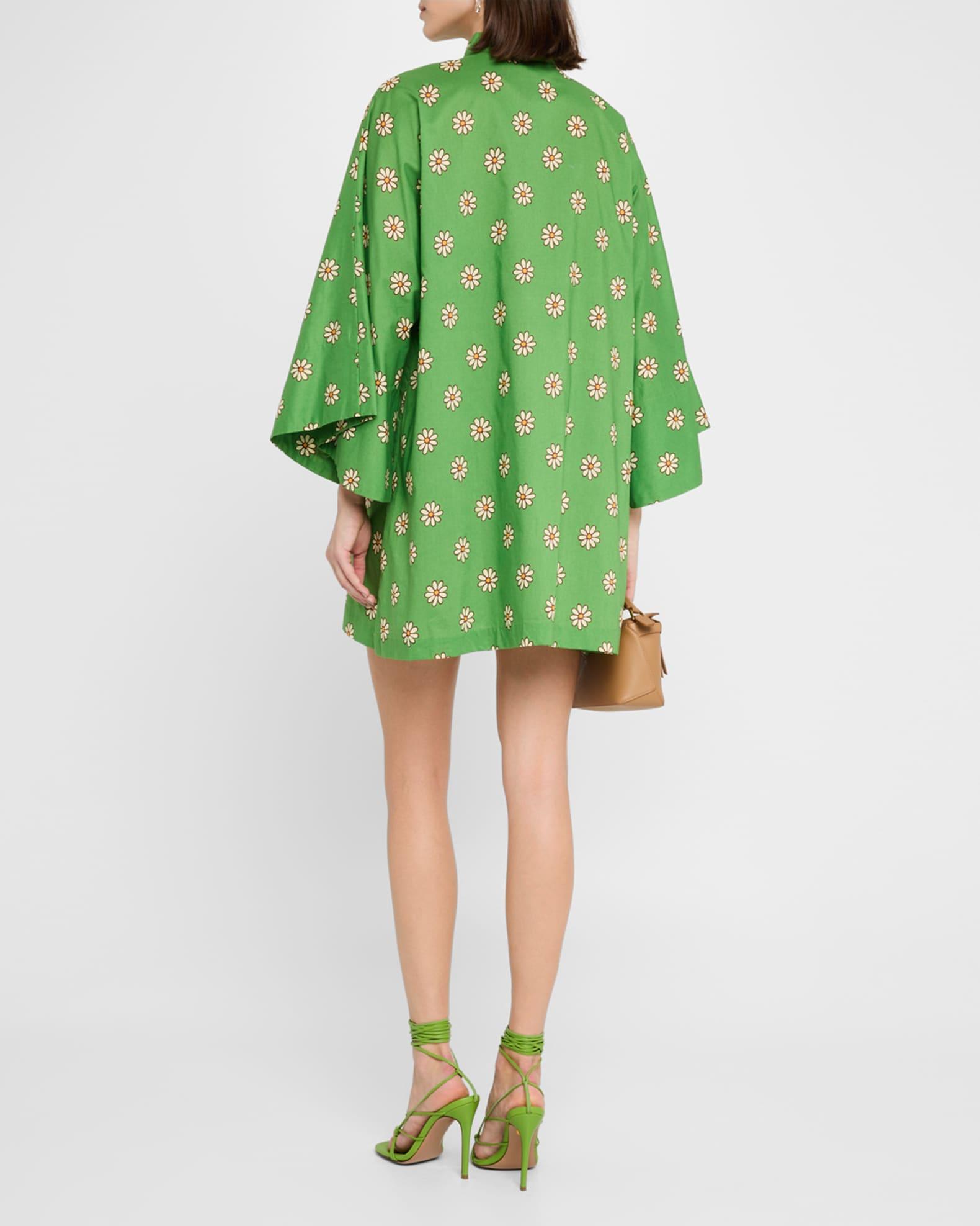 Daisy-Print Cotton Mini Caftan Product Image