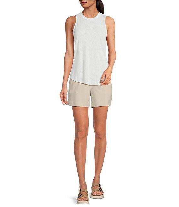 Splendid Cady Linen Blend Knit Crew Neck Sleeveless Tank Product Image