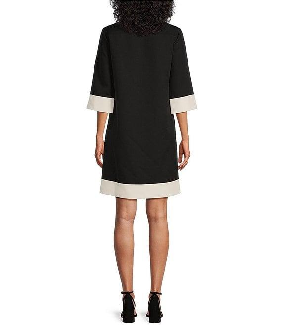 Preston & York Ethel 3/4 Sleeve Stretch Twill Shift Dress Product Image