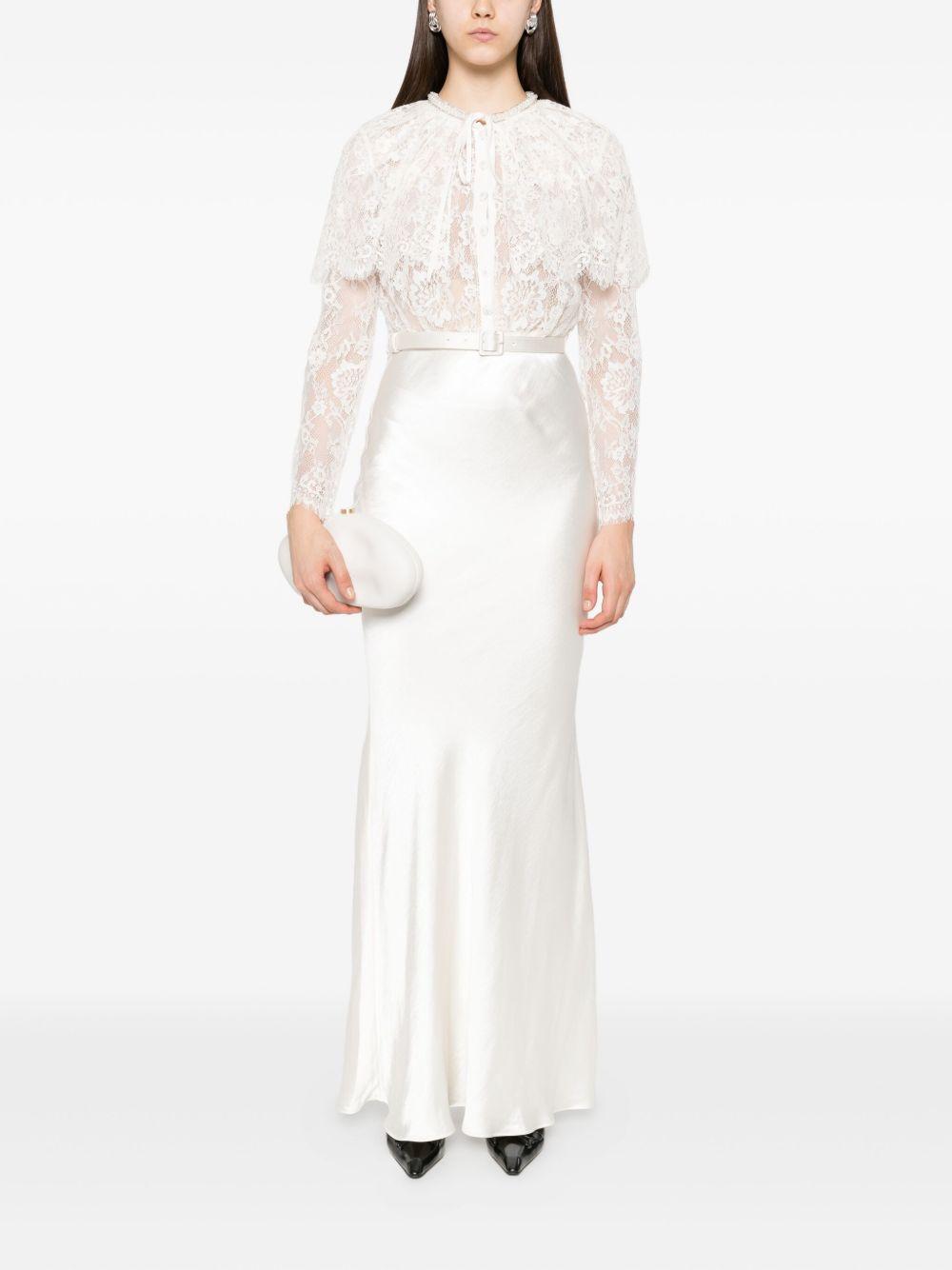 lace-panel satin maxi dress Product Image