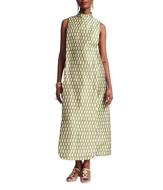 FRANCES VALENTINE Carlyle Loop Print Mock Neck Sleeveless Maxi Dress Product Image
