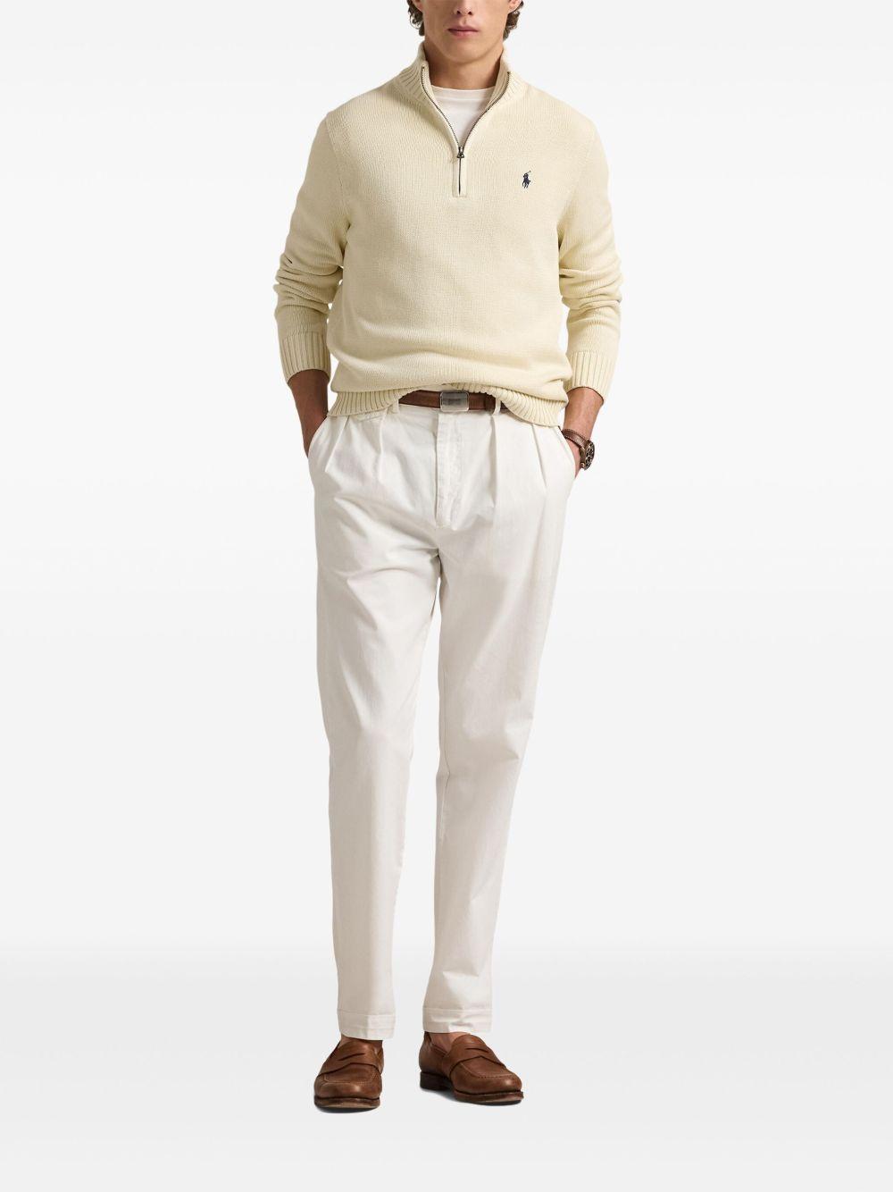 embroidered-logo polo sweater Product Image