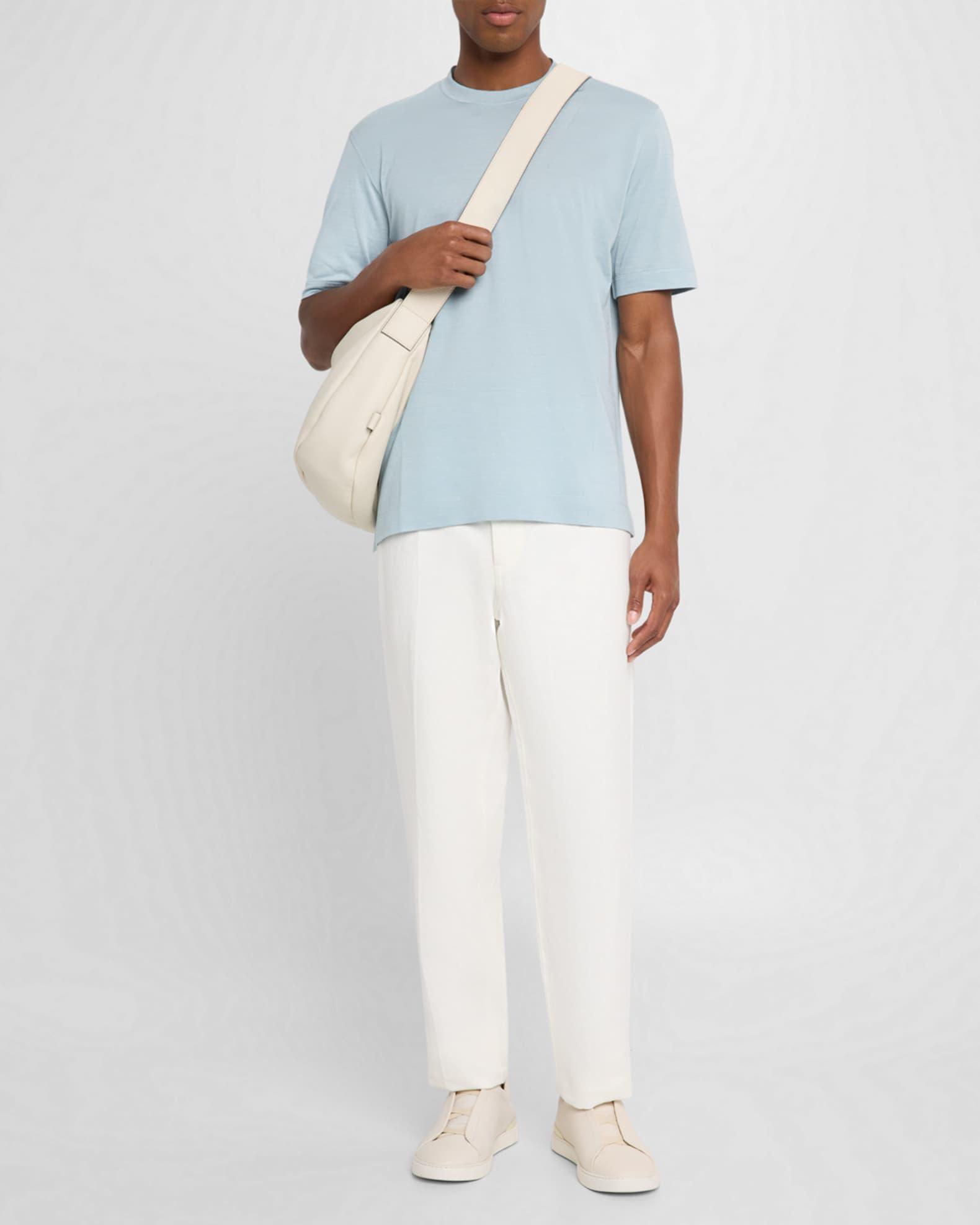 Men's Melange Silk and Cotton Crewneck T-Shirt Product Image