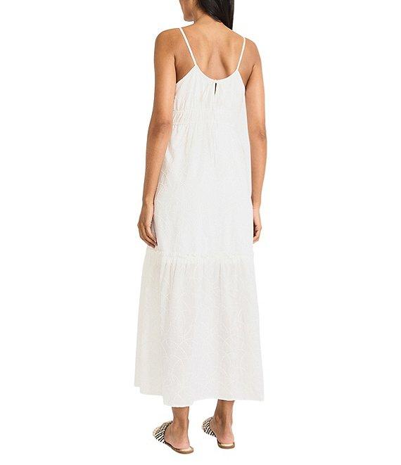 The Good Journey Sweetheart Neck Tiered Eyelet Maxi Dress Product Image