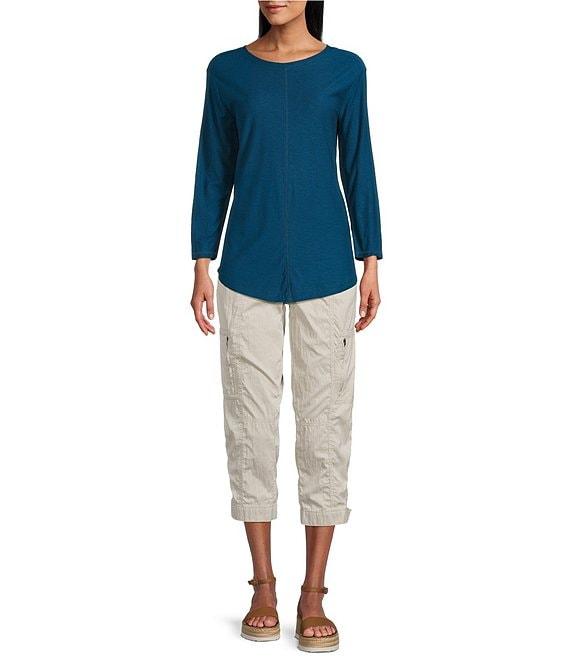 Westbound Petite Size 3/4 Sleeve Knit Crew Neck Top Product Image