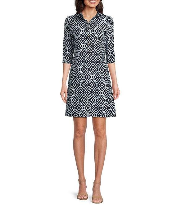 Jude Connally Susanna Point Collar 3/4 Sleeve Polished Classic Shirt Dress Product Image