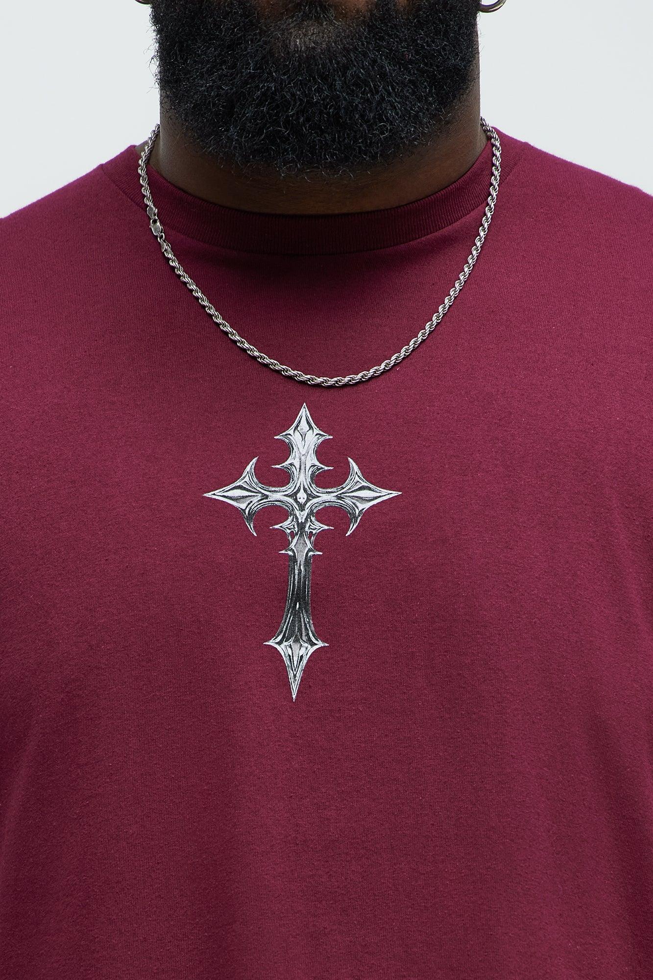 Holy Spirit Psalm Short Sleeve Tee - Burgundy Product Image