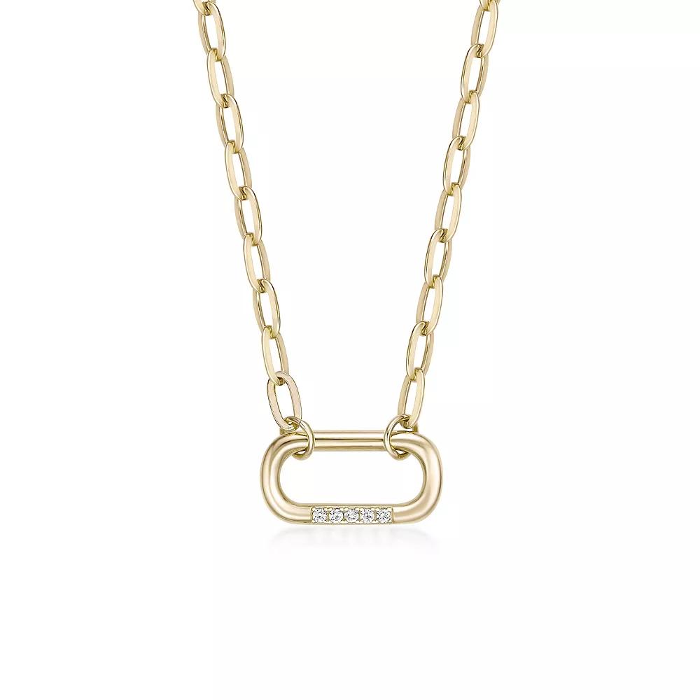 Gemminded 18k Gold Over Silver Lab-Grown Diamond Accent Pendant Necklace, Women's, Size: 18", Gold Tone Product Image