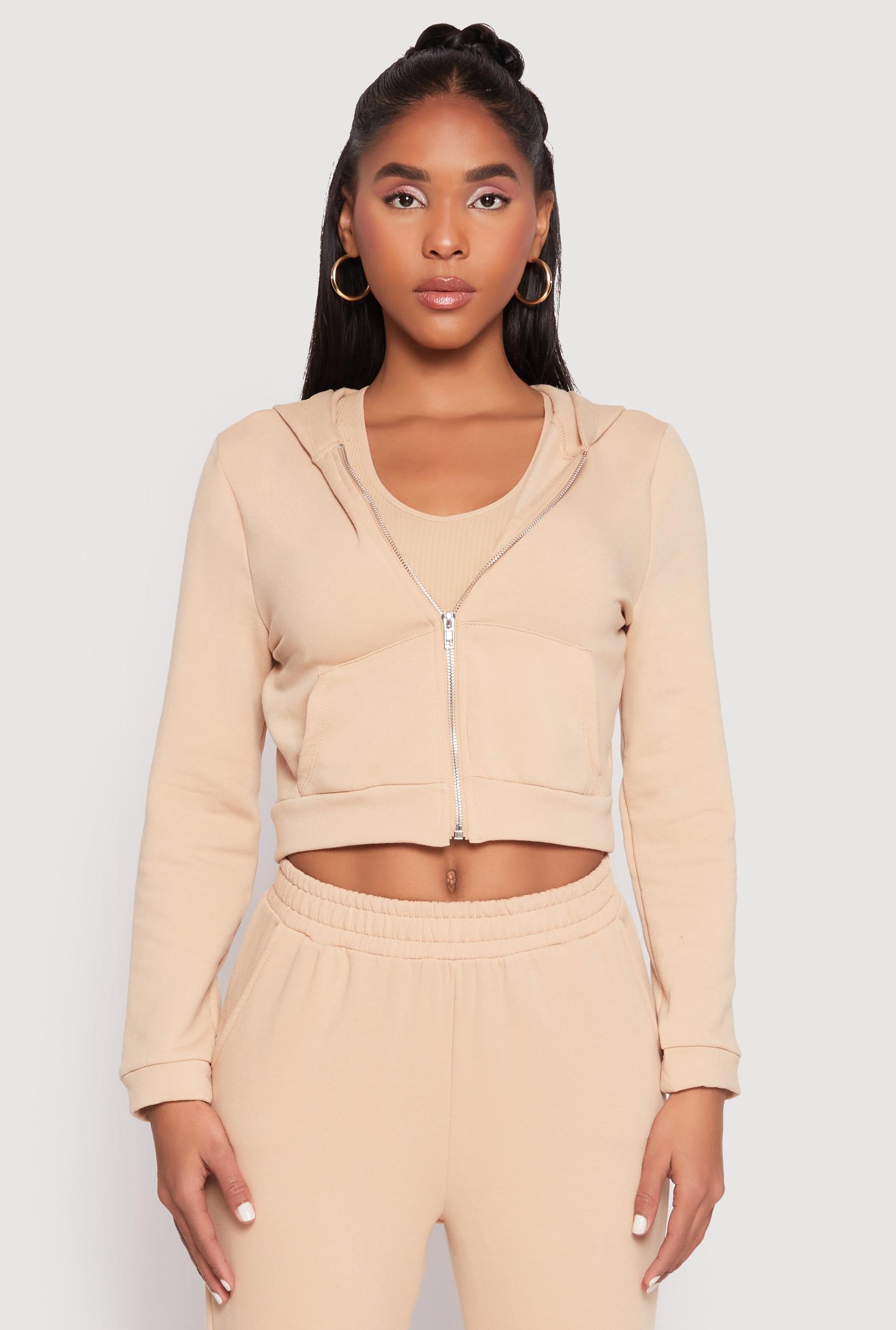 Womens Iris Zip Front Cropped Hoodie Product Image