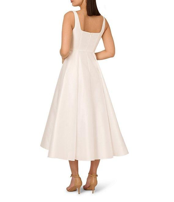 Adrianna Papell Mikado Square Neck Sleeveless A-Line Midi Dress Product Image