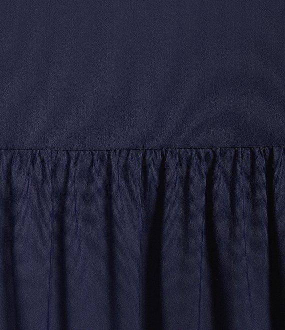 Jude Connally Tammi Stretch Jude Cloth Knit Split V-Neck Long Ruffled Sleeve Tiered Dress Product Image