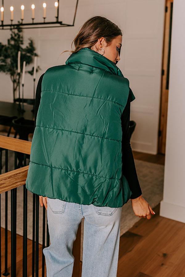 Creekside Cabin Puffer Vest in Hunter Green Product Image