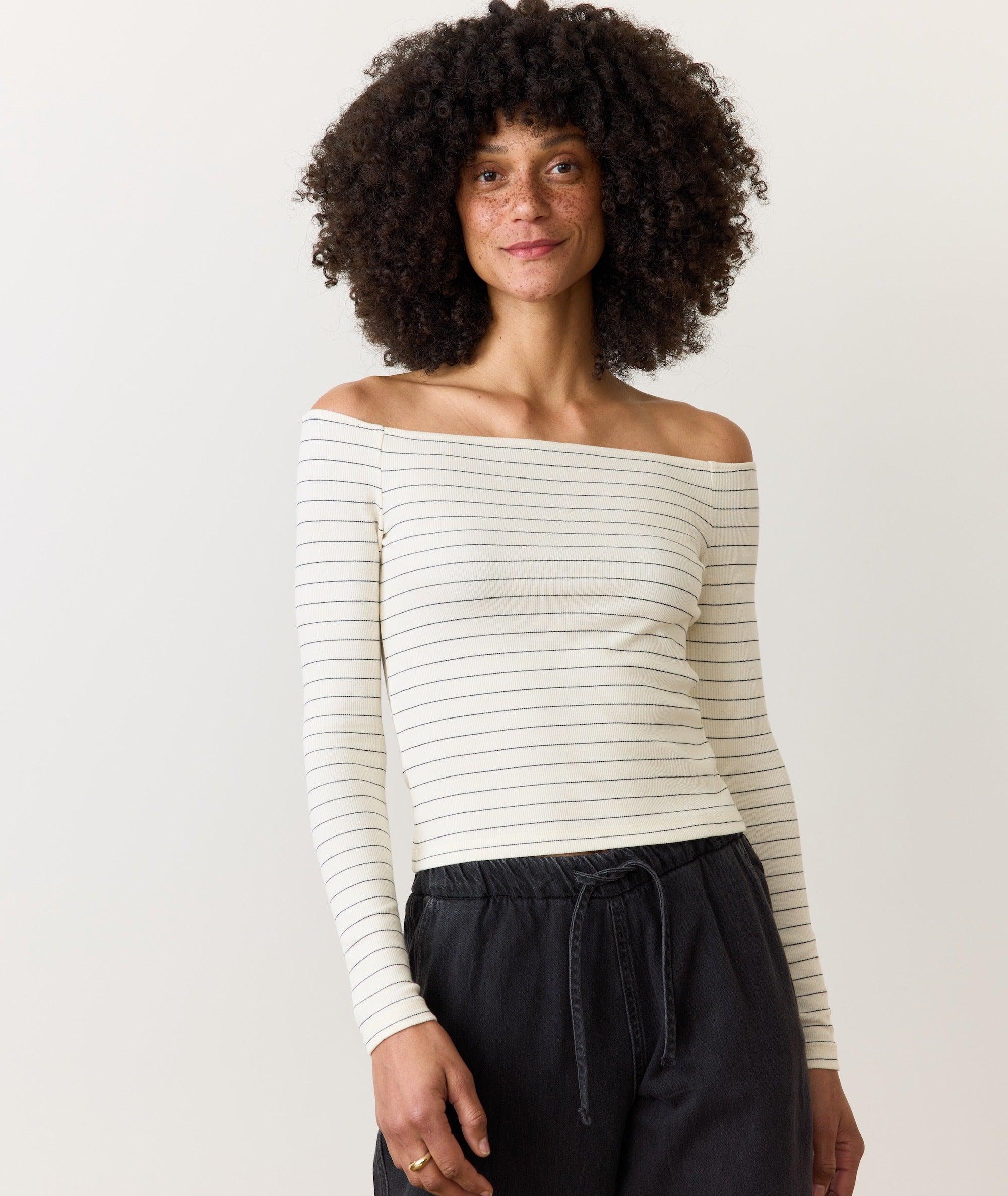 Lexi Rib Sun-In Off the Shoulder Top Product Image