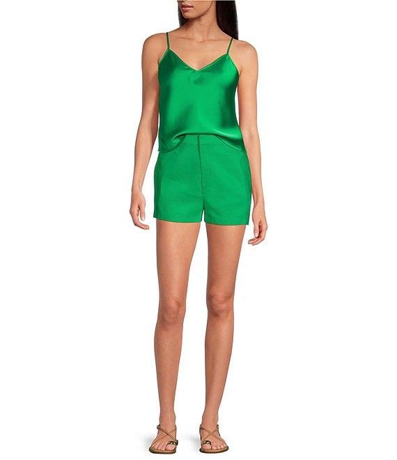 Gianni Bini Lila Flat Front Linen Shorts Product Image