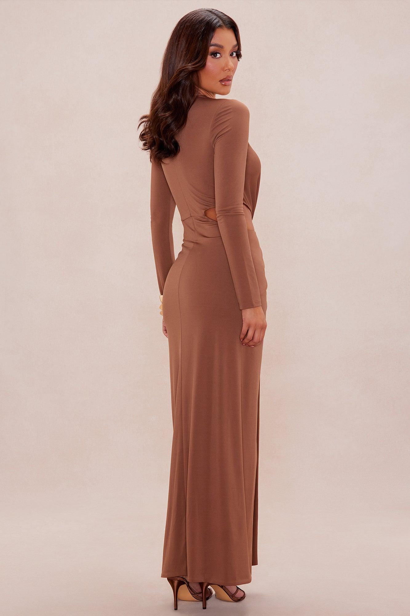 Cira Cut Out Maxi Dress - Brown Female Product Image