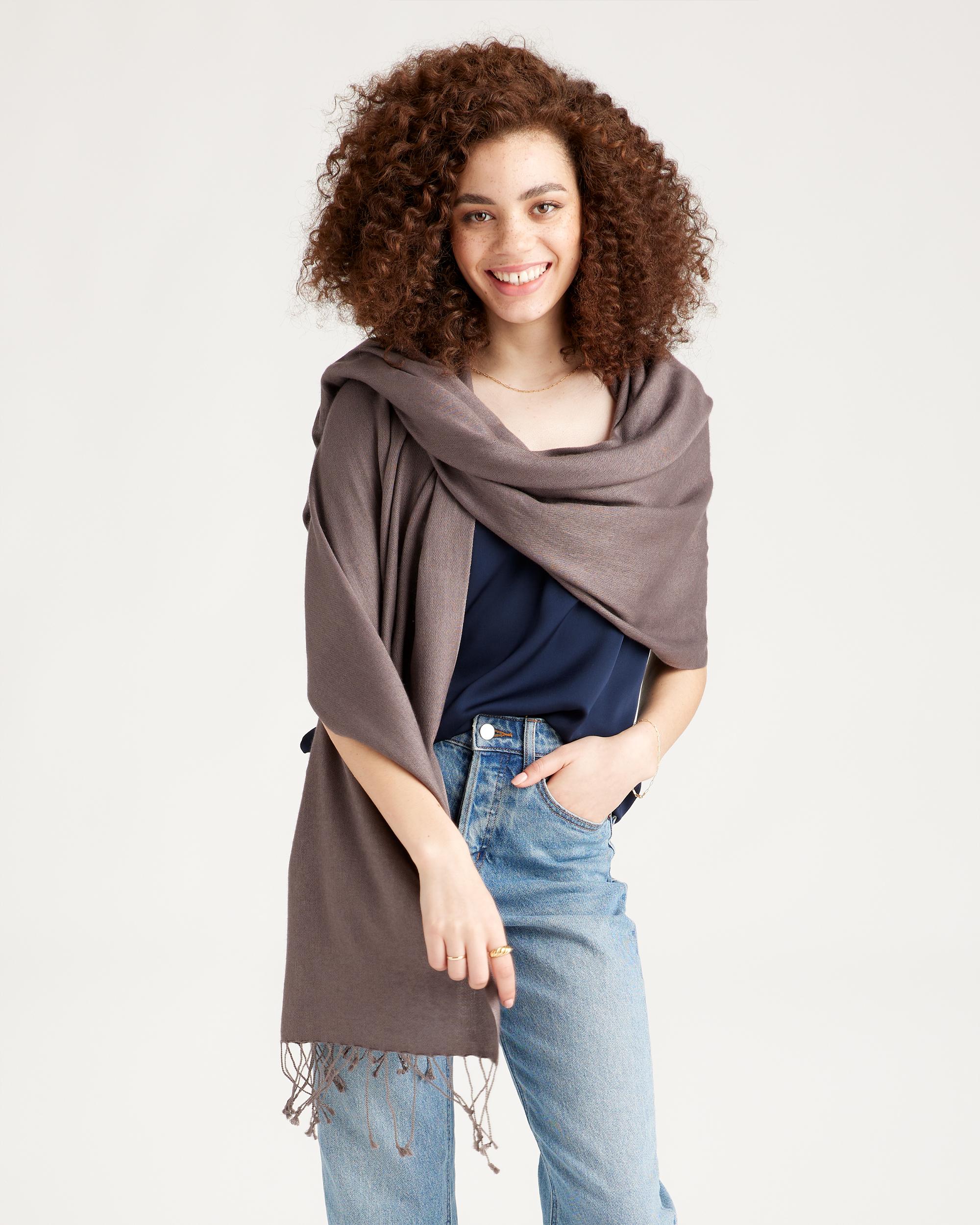 Quince | Women's Featherweight Cashmere Silk Frayed Edge Scarf Product Image