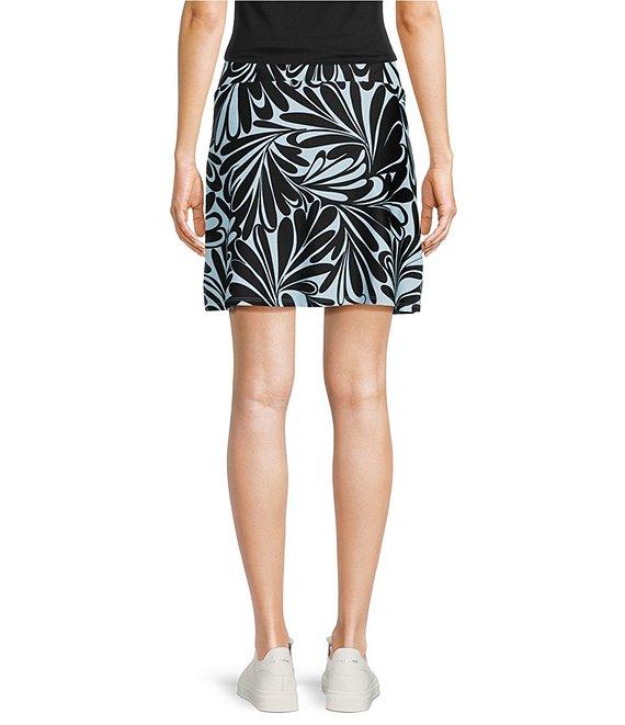 Jude Connally Sonia Knit Decorative Fan Print A-Line Side Slit Pull-On Skort Product Image