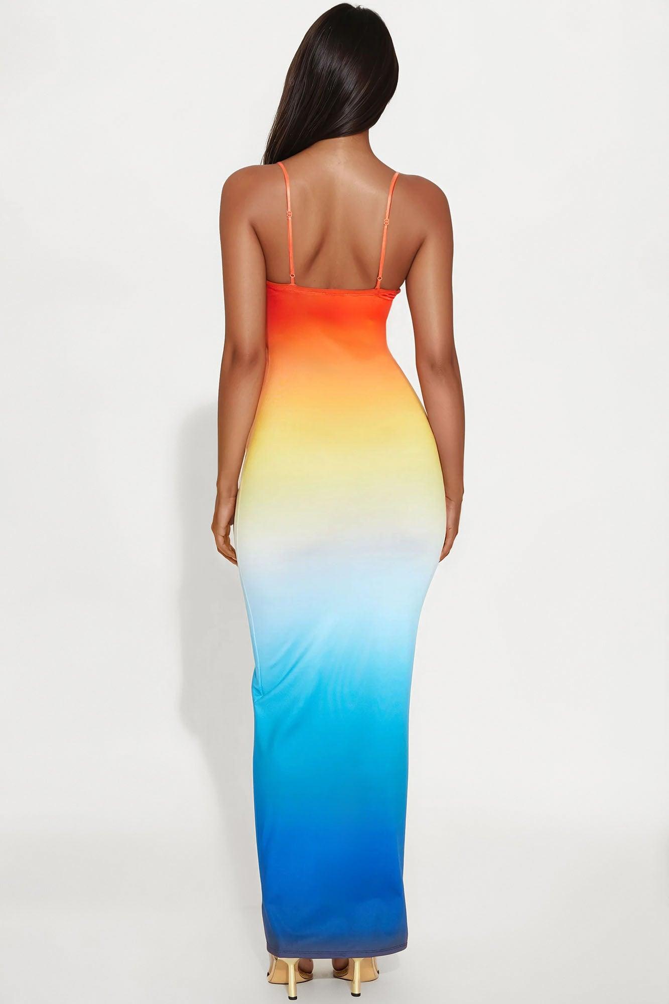 Under The Sun Ombre Maxi Dress - Orange/combo Product Image