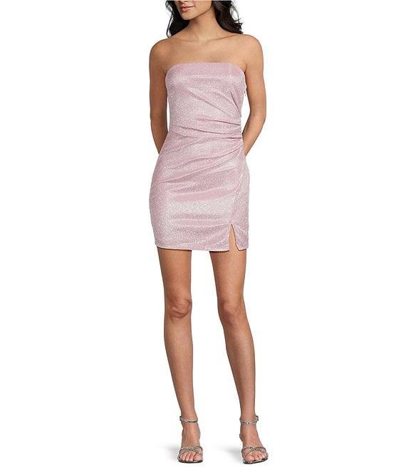 Allison & Kelly Shine Strapless Bow Back Dress Product Image