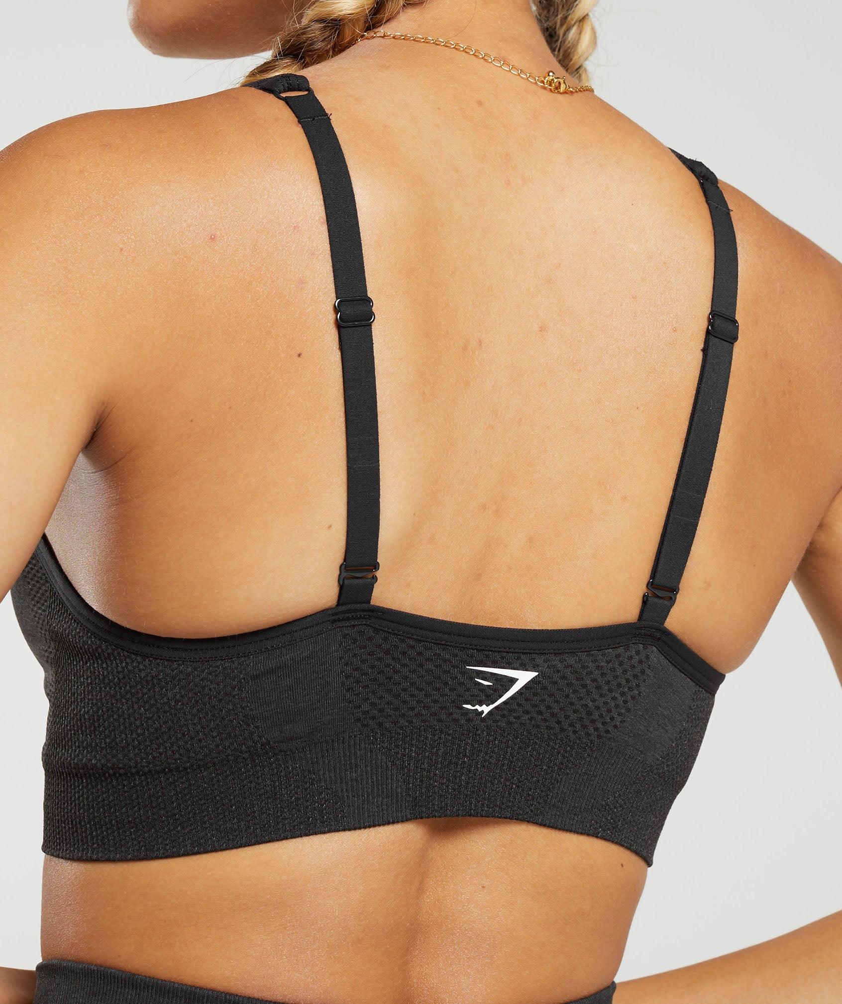Gymshark Vital V Neck Sports Bra - Black Marl Female Product Image