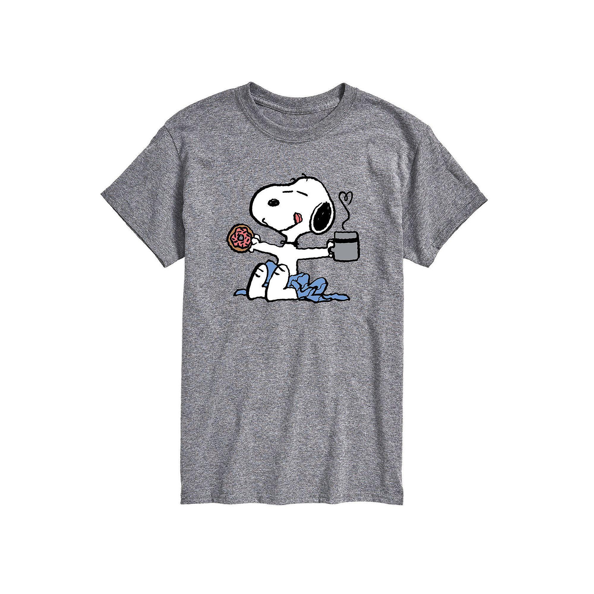 Men's Peanuts Donut Coffee Snoopy Tee,  Product Image