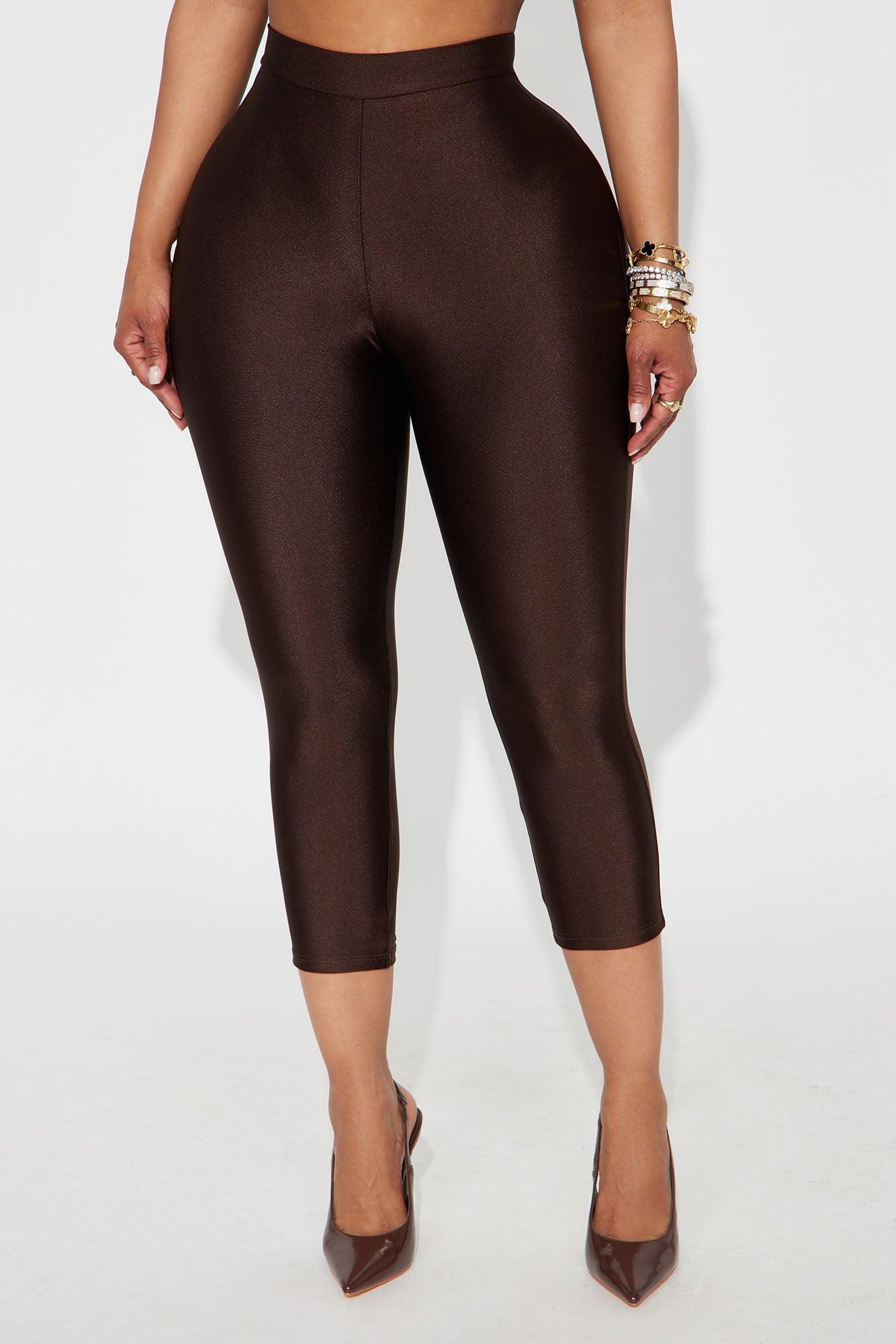 Nikole High Rise Tricot Capri Legging - Chocolate Female Product Image