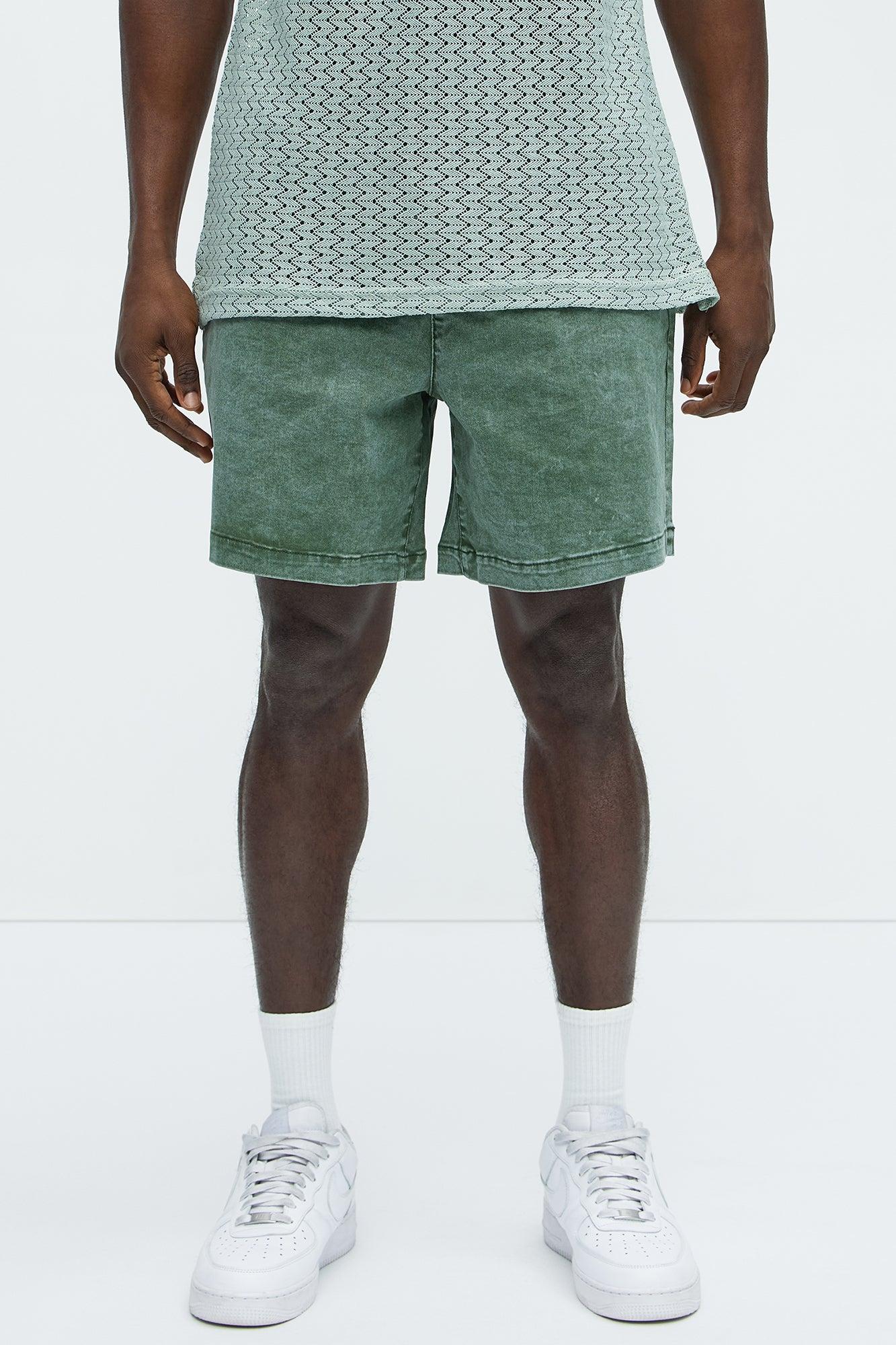 Acidwash Volley Shorts - Green Product Image