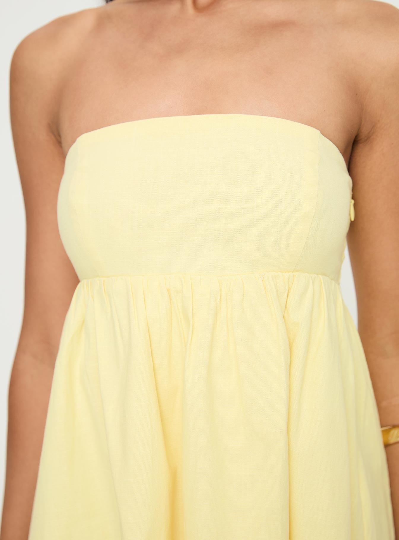 Osment Strapless Mini Dress Lemon Product Image