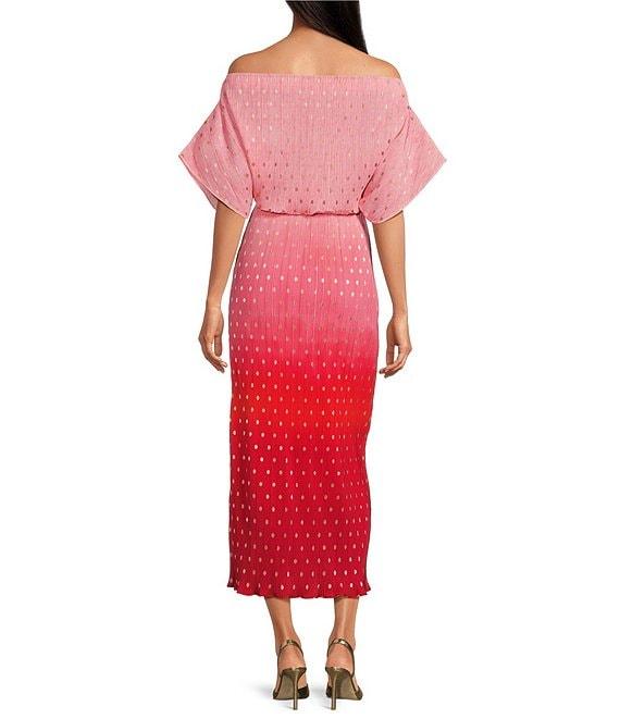 Never Fully Dressed Tilly Off-The-Shoulder Short Sleeve Ombre Maxi Dress Product Image