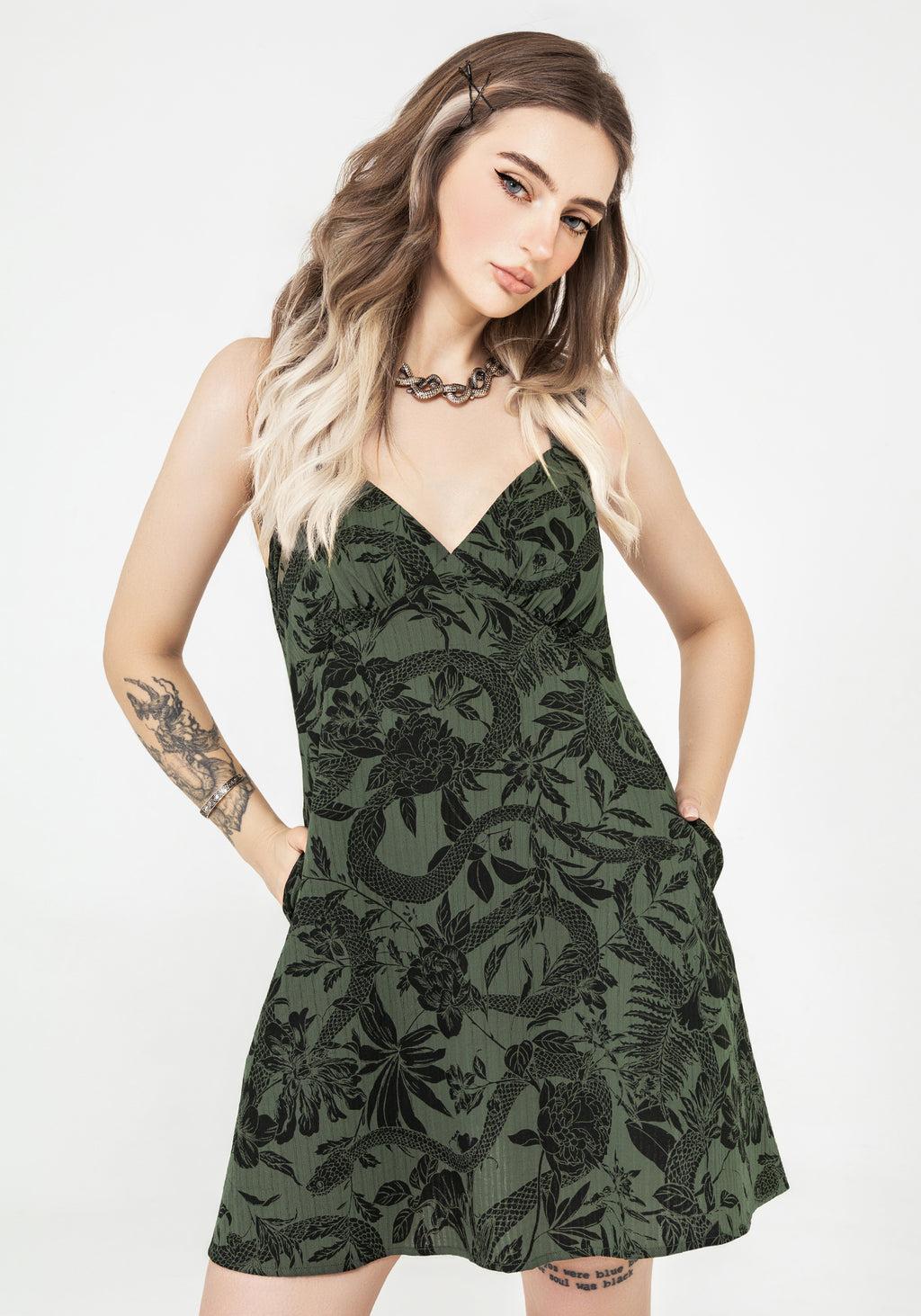Bashe Cotton Mini Sun Dress - Green Product Image