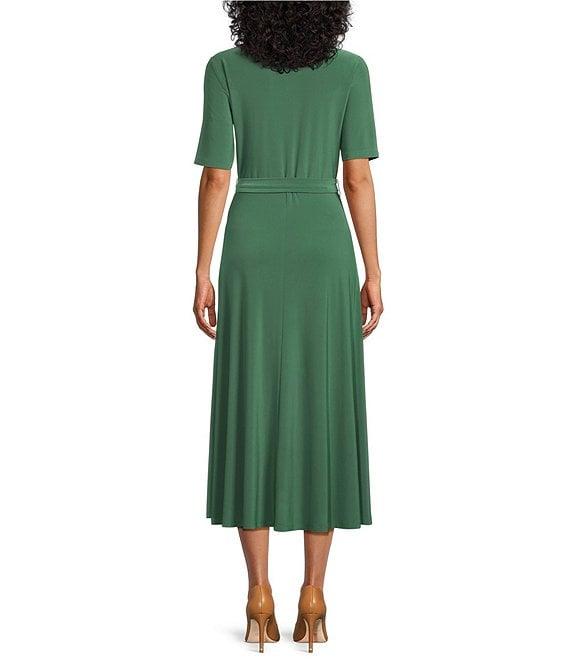 Preston & York Sydney V-Neck Short Sleeve Tie Waist Midi Dress Product Image